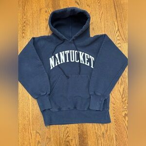 Vintage Lee Crossgrain Nantucket Graphic Hoodie Sweatshirt Menswear Size Small